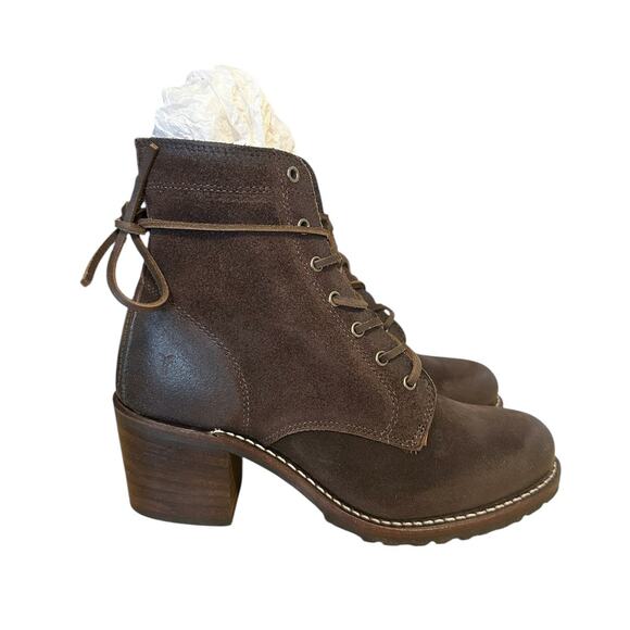 Frye Sabrina 6G Brown Lace Up Boot Size 9 - Picture 11 of 12